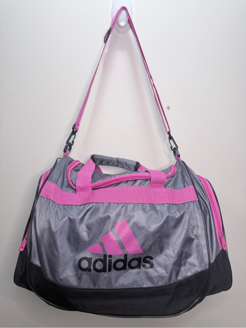 adidas Rare Color Pink and Gray Travel Duffel Bag